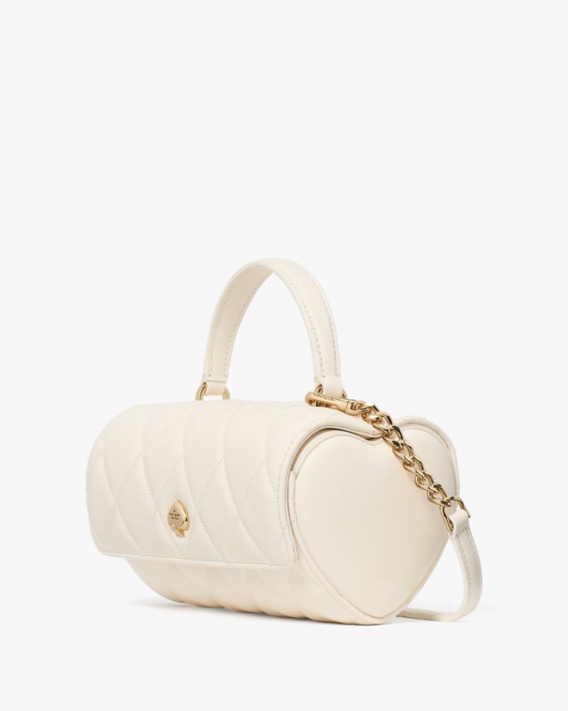 KateSpade Heart Barrel Quilted Crossbody Meringue