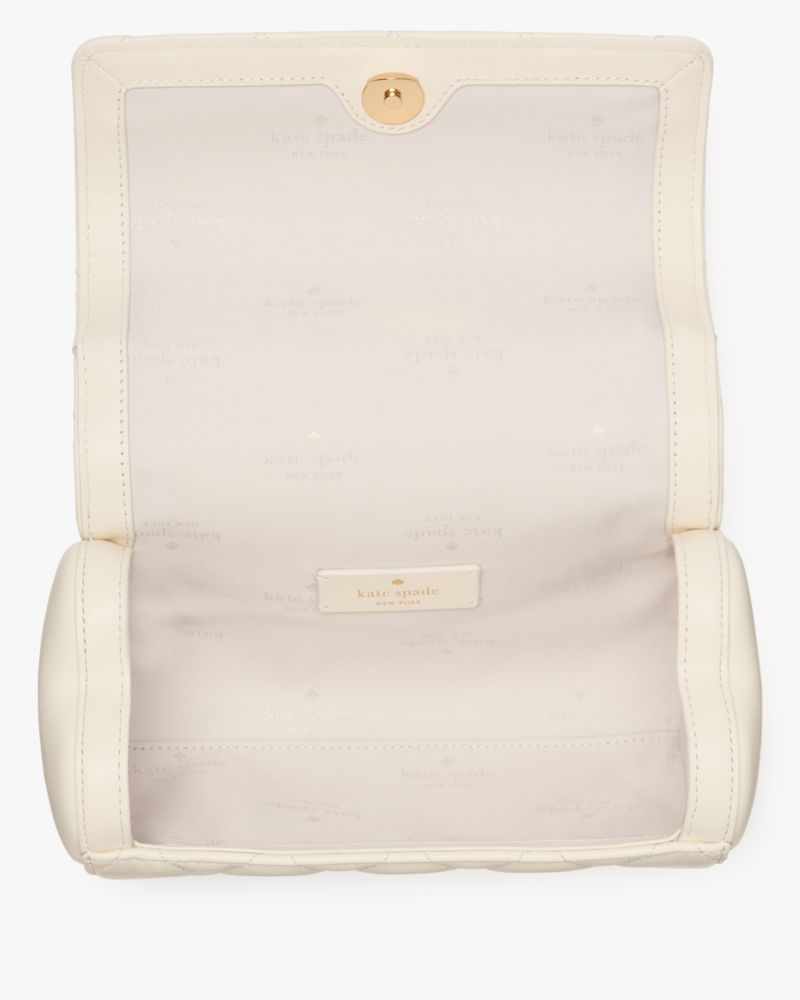 KateSpade Heart Barrel Quilted Crossbody Meringue