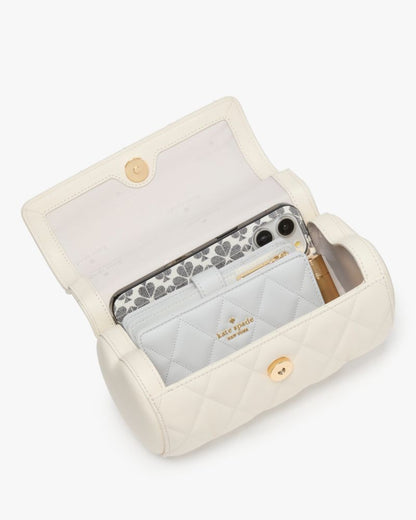 KateSpade Heart Barrel Quilted Crossbody Meringue