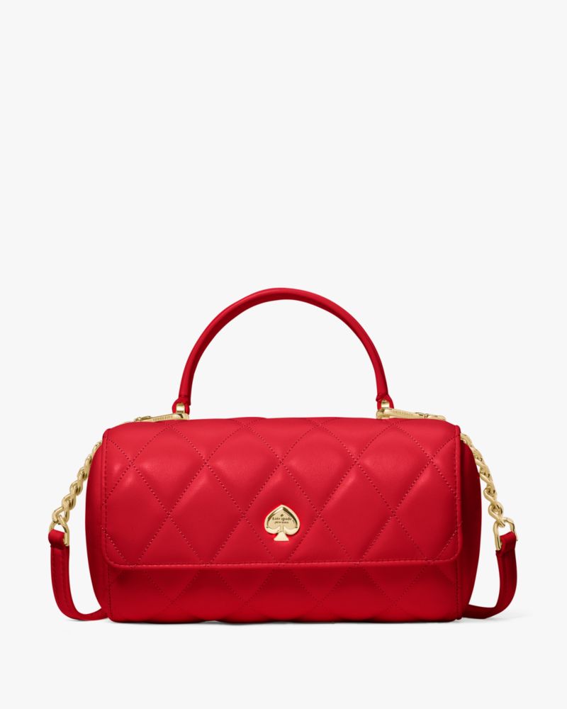 KateSpade Heart Barrel Quilted Crossbody Ruby Red