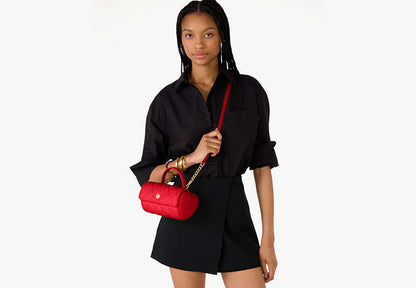 Heart Barrel Quilted Crossbody Ruby Red Ruby Red