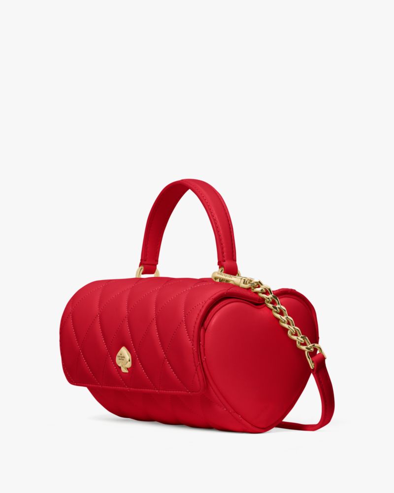 KateSpade Heart Barrel Quilted Crossbody Ruby Red