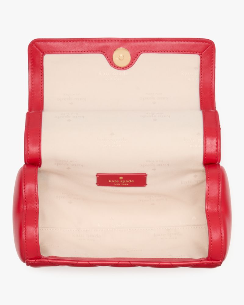 KateSpade Heart Barrel Quilted Crossbody Ruby Red