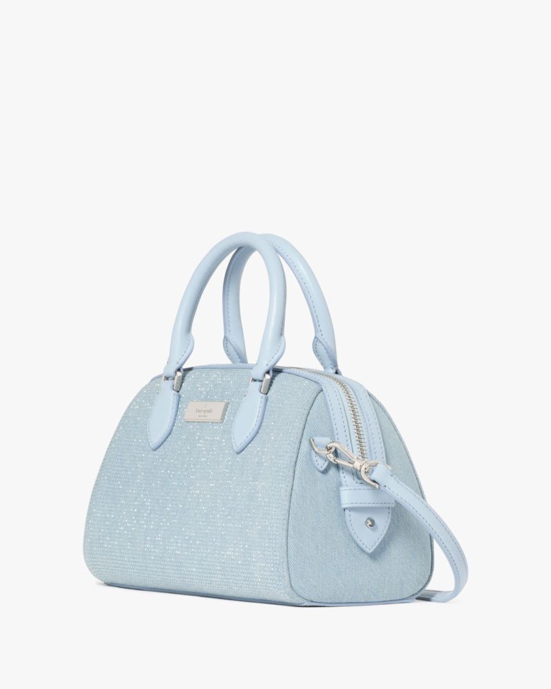 KateSpade Madison Studded Denim Small Dolly Duffle Blue Multicolor