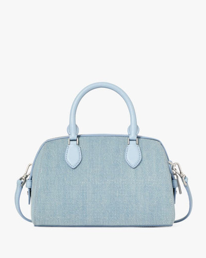 KateSpade Madison Studded Denim Small Dolly Duffle Blue Multicolor