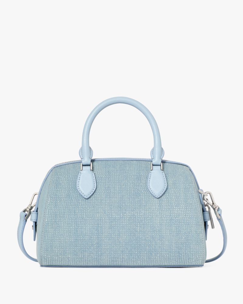 KateSpade Madison Studded Denim Small Dolly Duffle Blue Multicolor