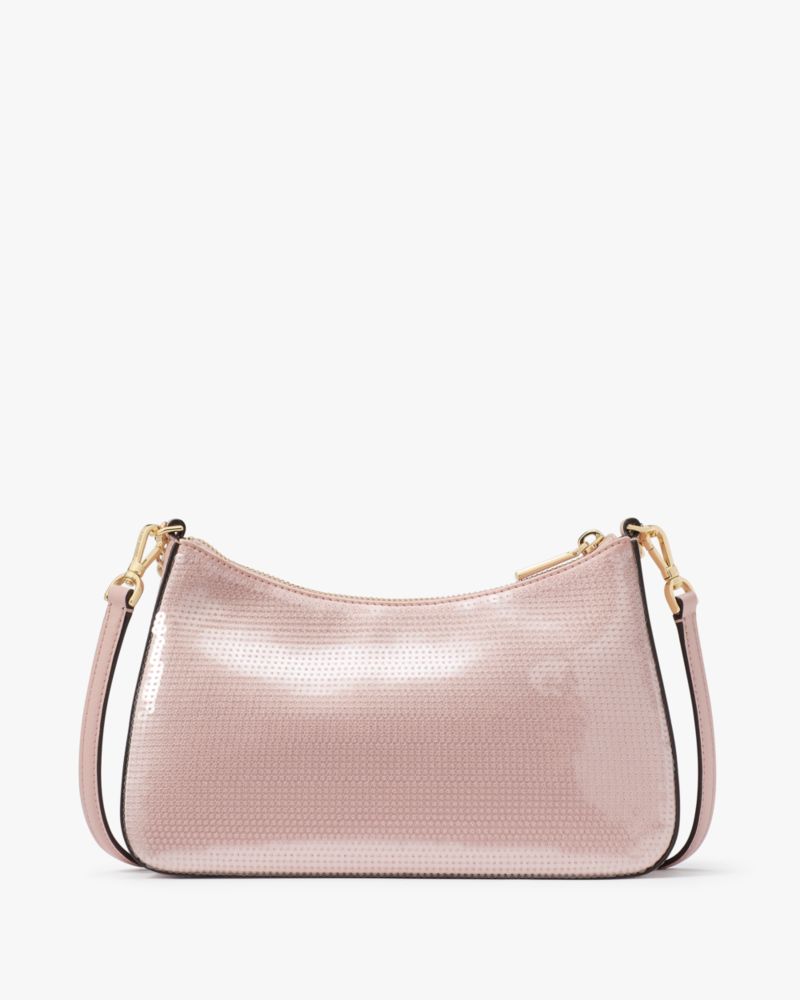 KateSpade Margot Satin Sequin Convertible Crossbody Rose Smoke