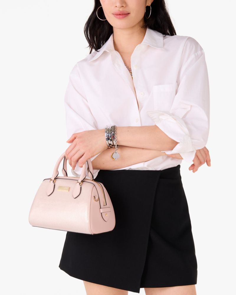 KateSpade Madison Satin Sequin Small Dolly Duffle Rose Smoke