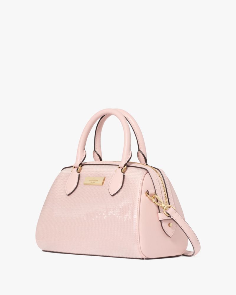 KateSpade Madison Satin Sequin Small Dolly Duffle Rose Smoke