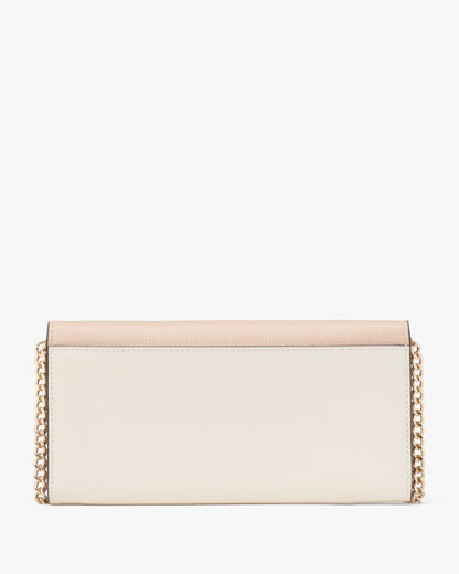 KateSpade Phoebe Colorblock Refined Grain Leather Turnlock Wallet On A Chain Toasted Hazelnut Multi