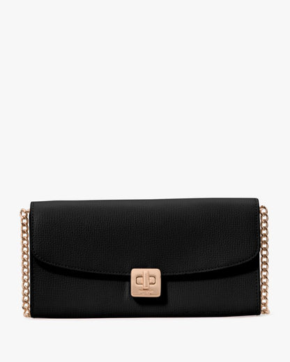 KateSpade Phoebe Turnlock Wallet on chain Black