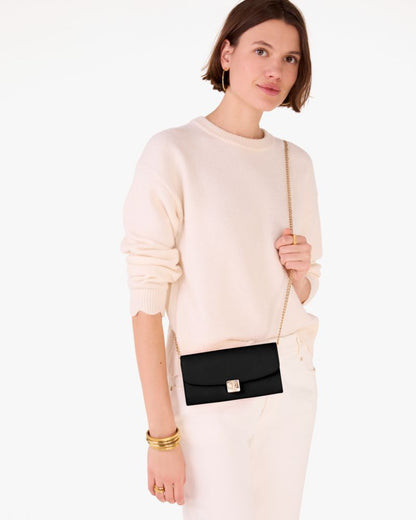 KateSpade Phoebe Turnlock Wallet on chain Black