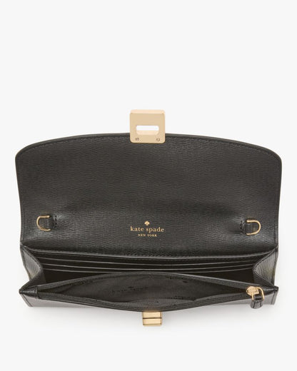 KateSpade Phoebe Turnlock Wallet on chain Black