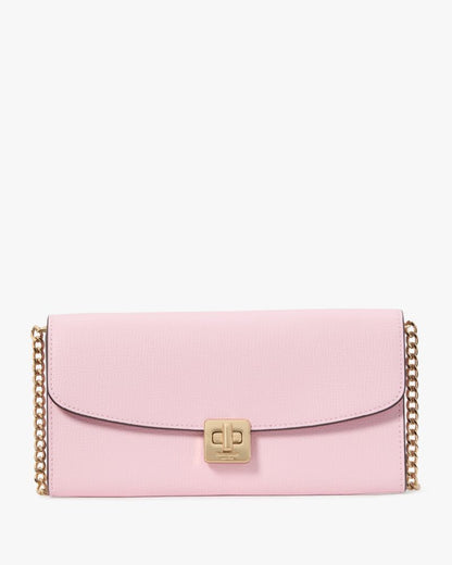 KateSpade Phoebe Turnlock Wallet on chain Pink Horizon