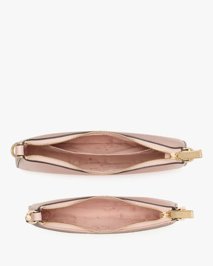 KateSpade Duet Satin Sequin Crossbody Rose Smoke