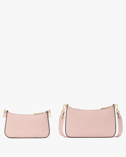 KateSpade Duet Satin Sequin Crossbody Rose Smoke
