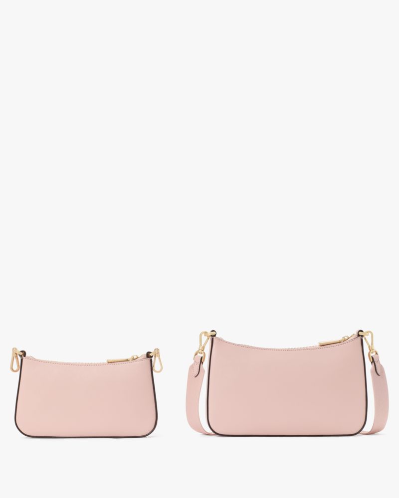 KateSpade Duet Satin Sequin Crossbody Rose Smoke