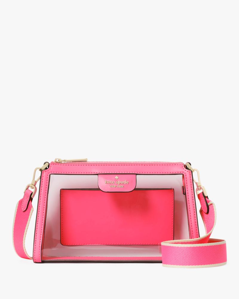 KateSpade Clare Clear Small Crossbody Wild Pink