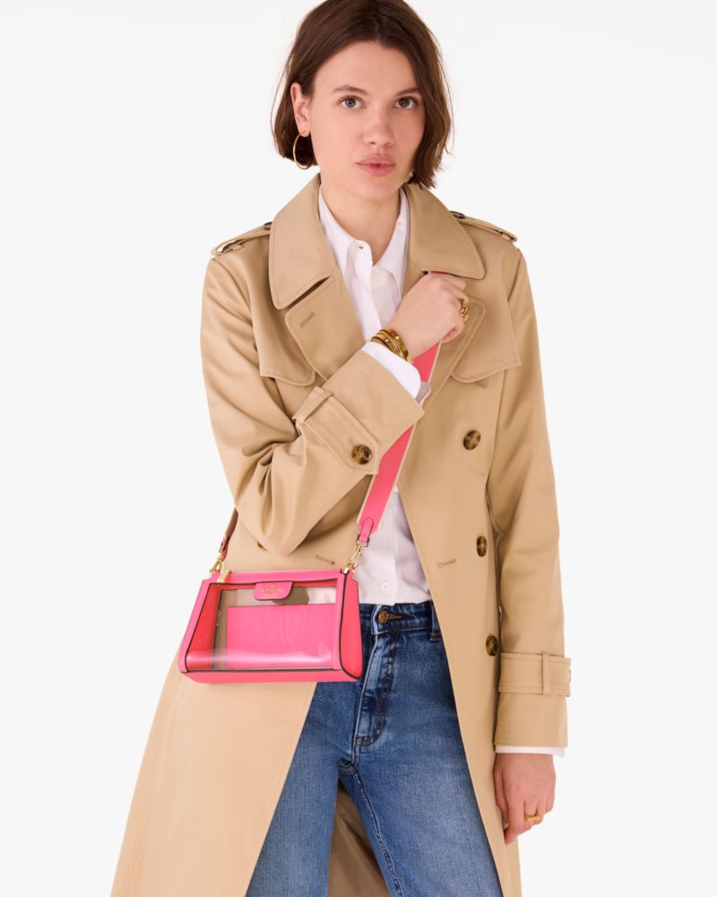 KateSpade Clare Clear Small Crossbody Wild Pink