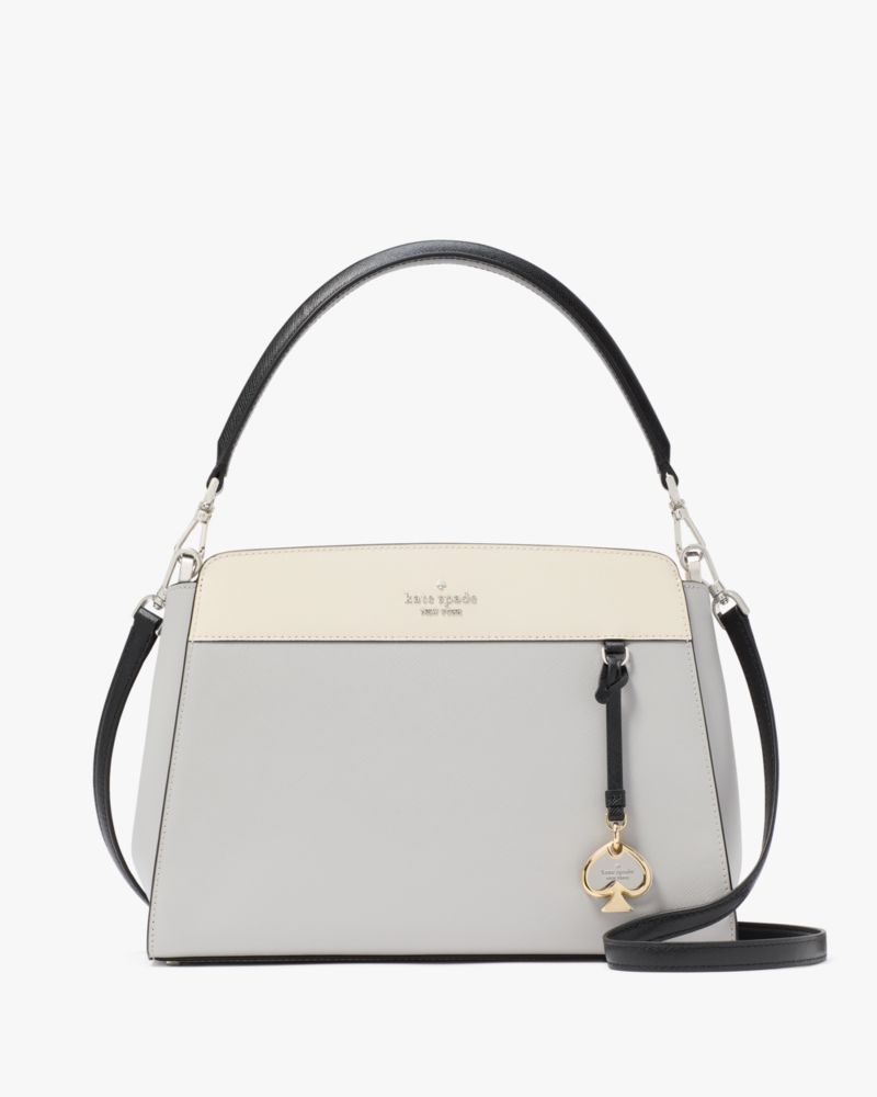 KateSpade Madison Medium Top Handle Satchel Platinum Grey Multi