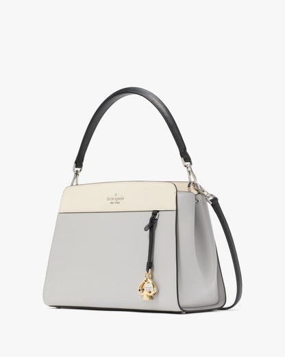 KateSpade Madison Medium Top Handle Satchel Platinum Grey Multi