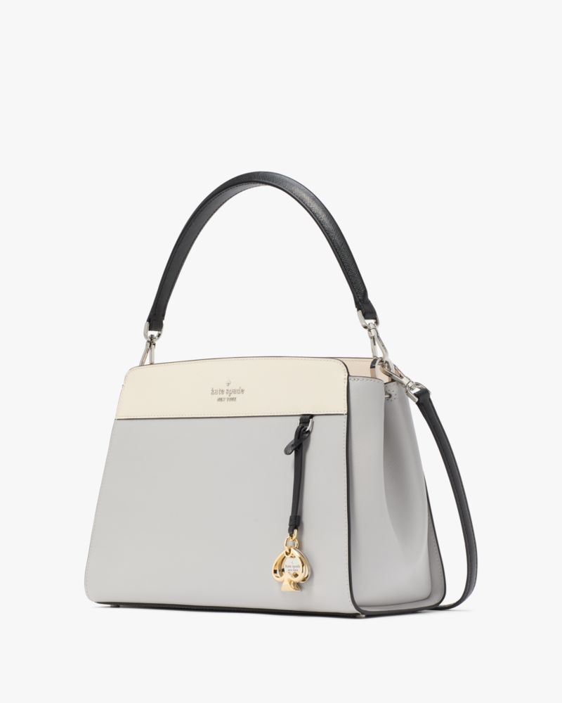 KateSpade Madison Medium Top Handle Satchel Platinum Grey Multi