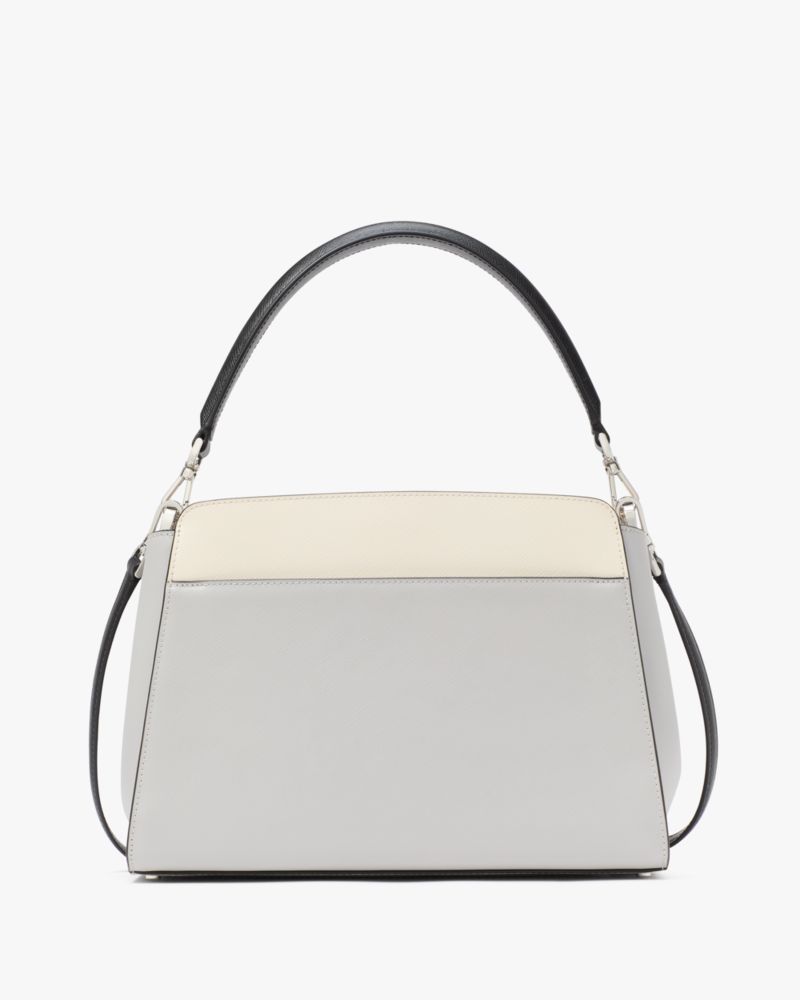 KateSpade Madison Medium Top Handle Satchel Platinum Grey Multi