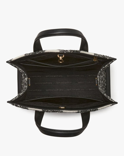 KateSpade Manhattan Dot Tweed Small Tote Black Multi