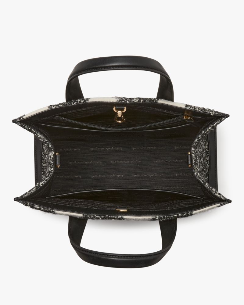 KateSpade Manhattan Dot Tweed Small Tote Black Multi