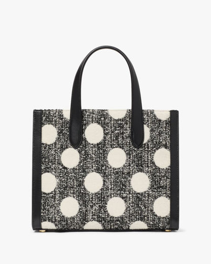 KateSpade Manhattan Dot Tweed Small Tote Black Multi