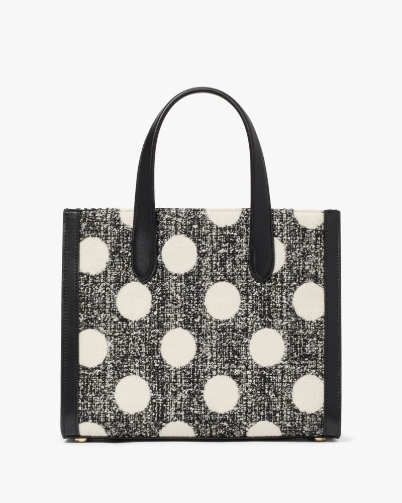 KateSpade Manhattan Dot Tweed Small Tote Black Multi