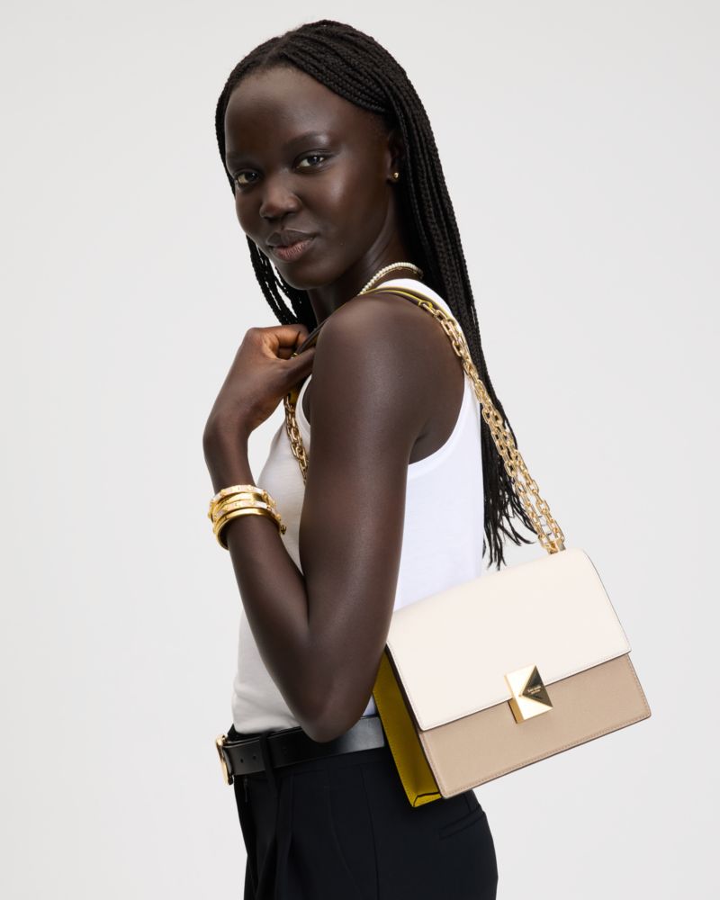 KateSpade Deco Color blocked Chain Shoulder Bag Tigers Eye Multi
