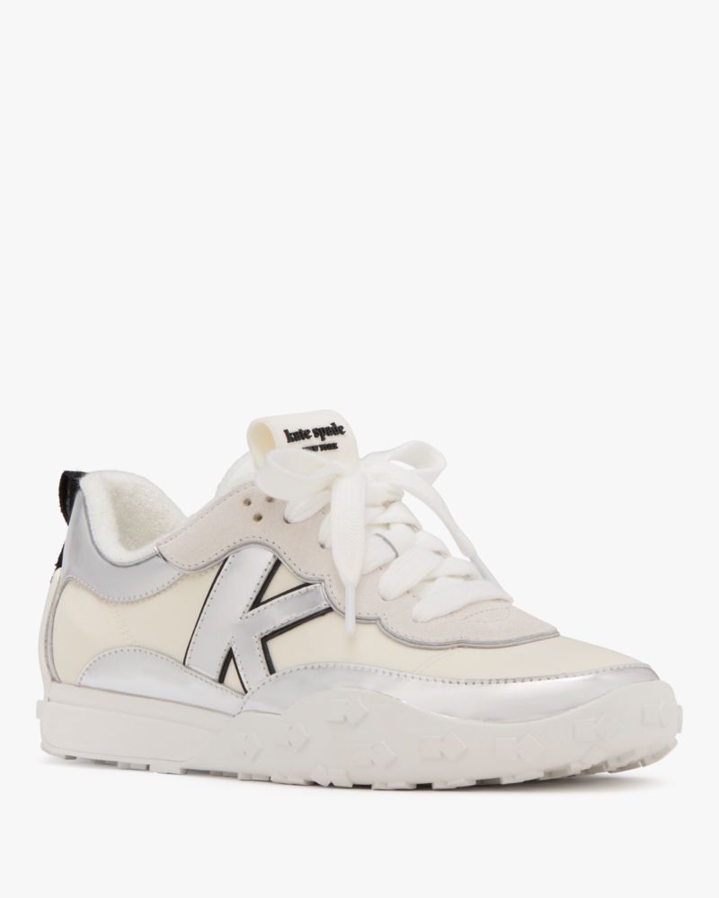 Katespade K As In Kate Metallic Sneakers Silver Multi