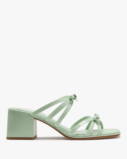 Katespade Carolina Patent Block Heel Sandals Pistachio Ice