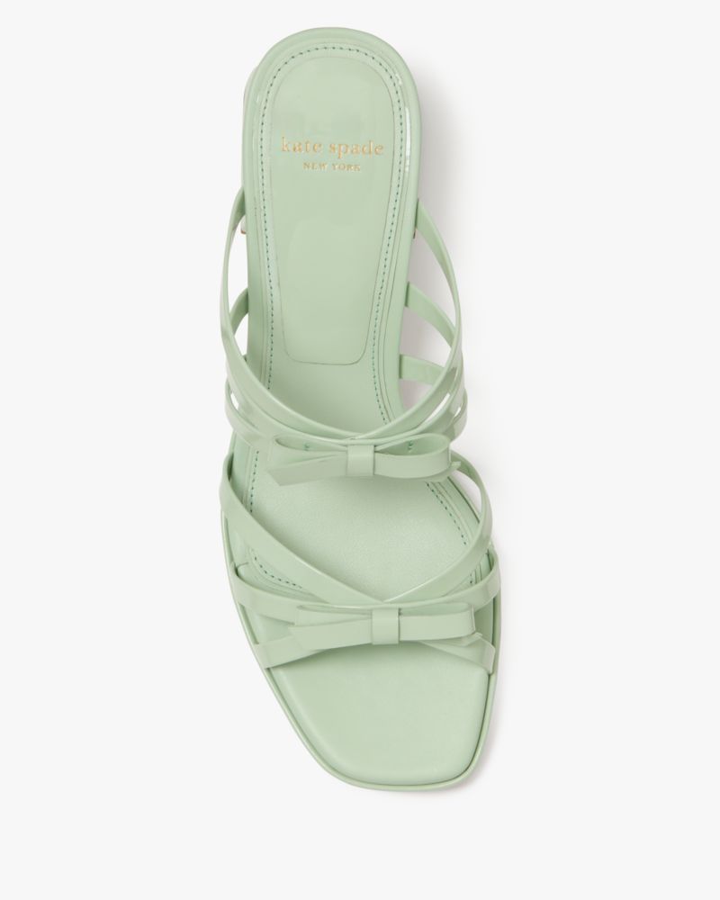 Katespade Carolina Patent Block Heel Sandals Pistachio Ice