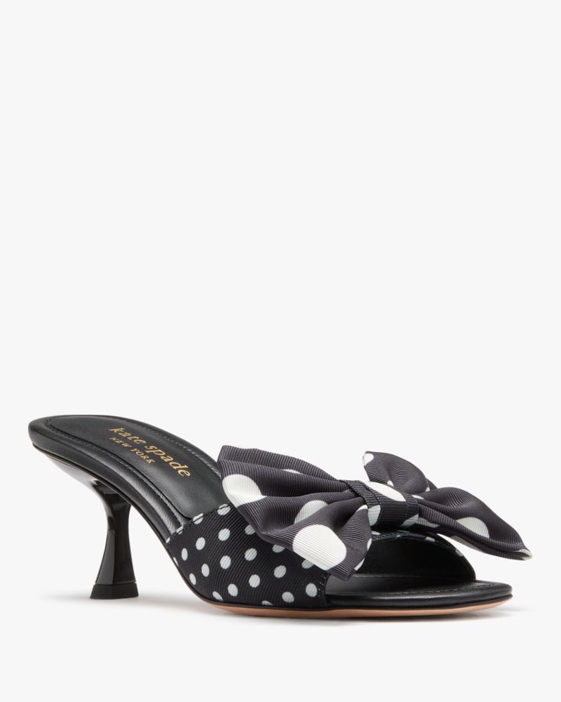 Katespade Rue Breezy Dot Sandals Black Cream Multi