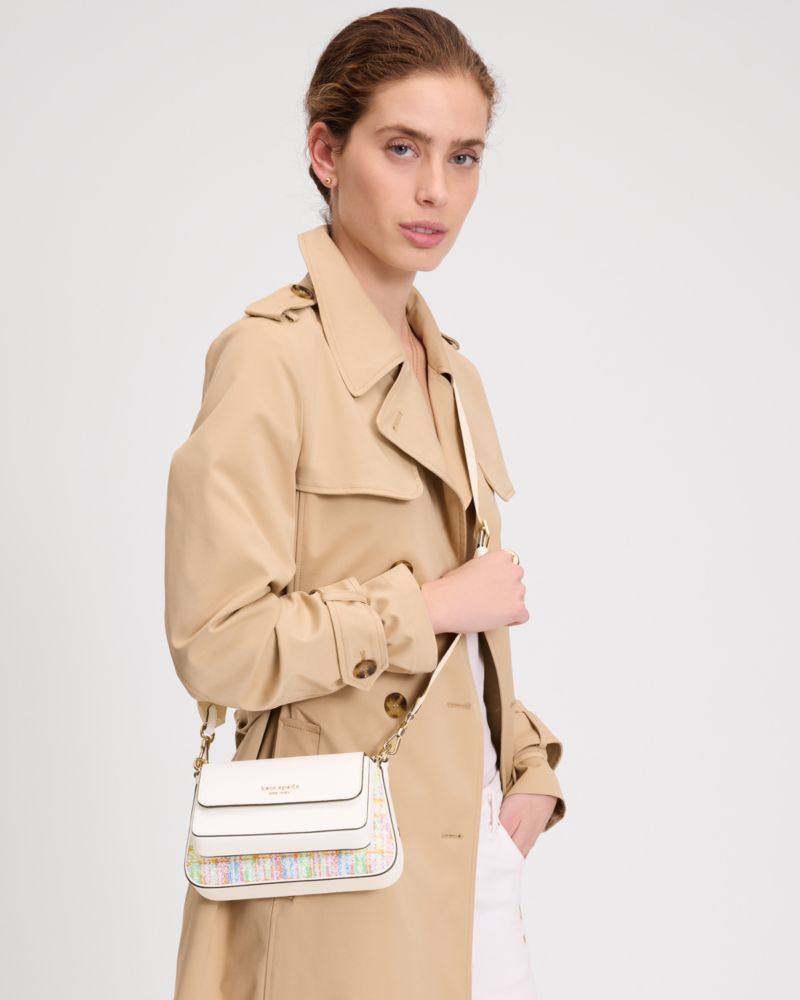KateSpade Double Up Tweed Crossbody Multi
