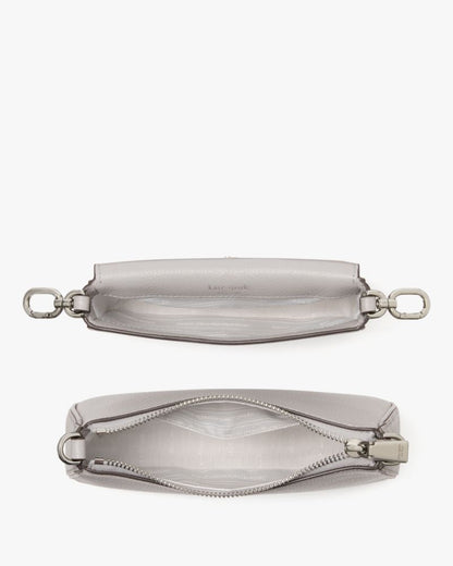 KateSpade Double Up Webbed Strap Crossbody Nimbus Grey