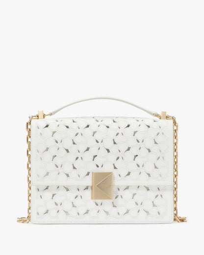 KateSpade Deco Eyelet Chain Shoulder Bag True White
