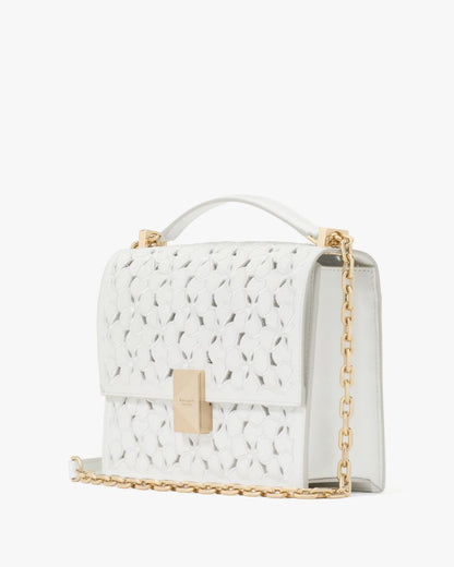 KateSpade Deco Eyelet Chain Shoulder Bag True White