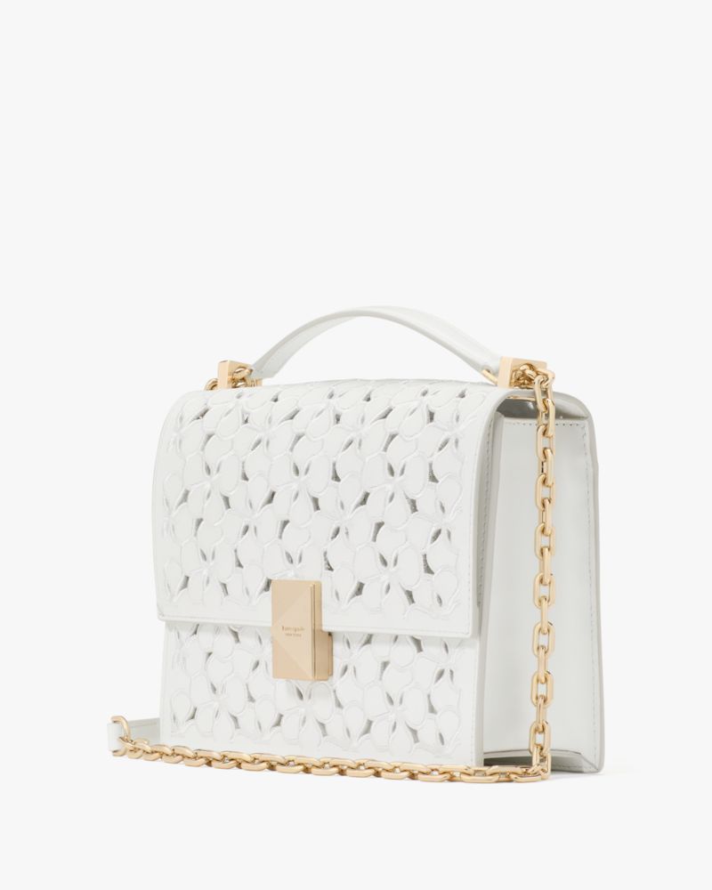 KateSpade Deco Eyelet Chain Shoulder Bag True White
