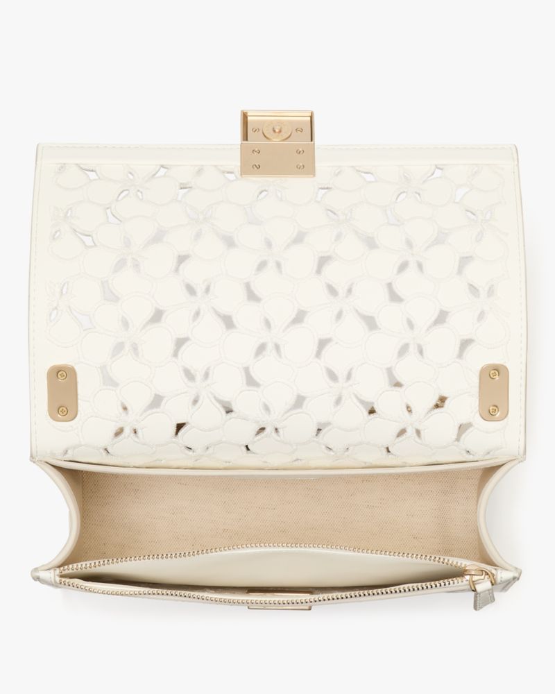 KateSpade Deco Eyelet Chain Shoulder Bag True White