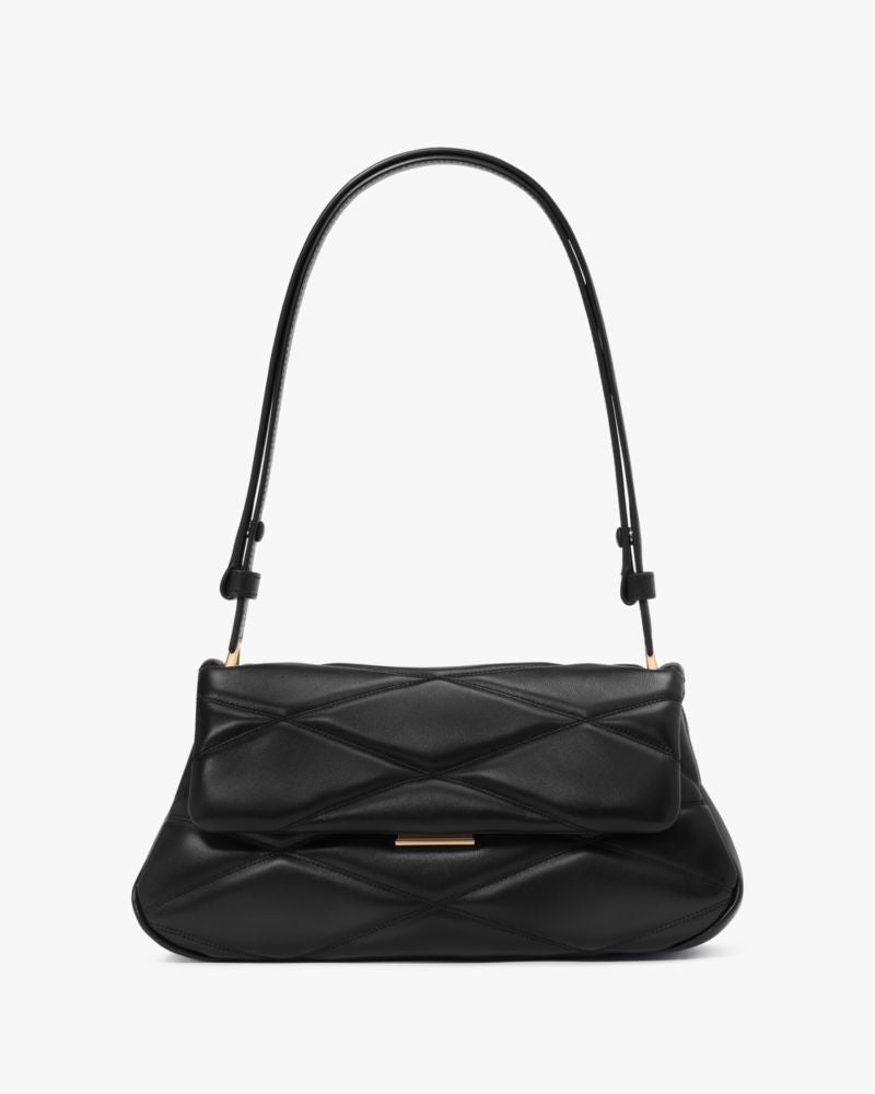KateSpade Grace Quilted Convertible Shoulder Bag Black