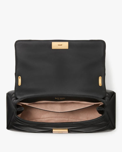 KateSpade Grace Quilted Convertible Shoulder Bag Black