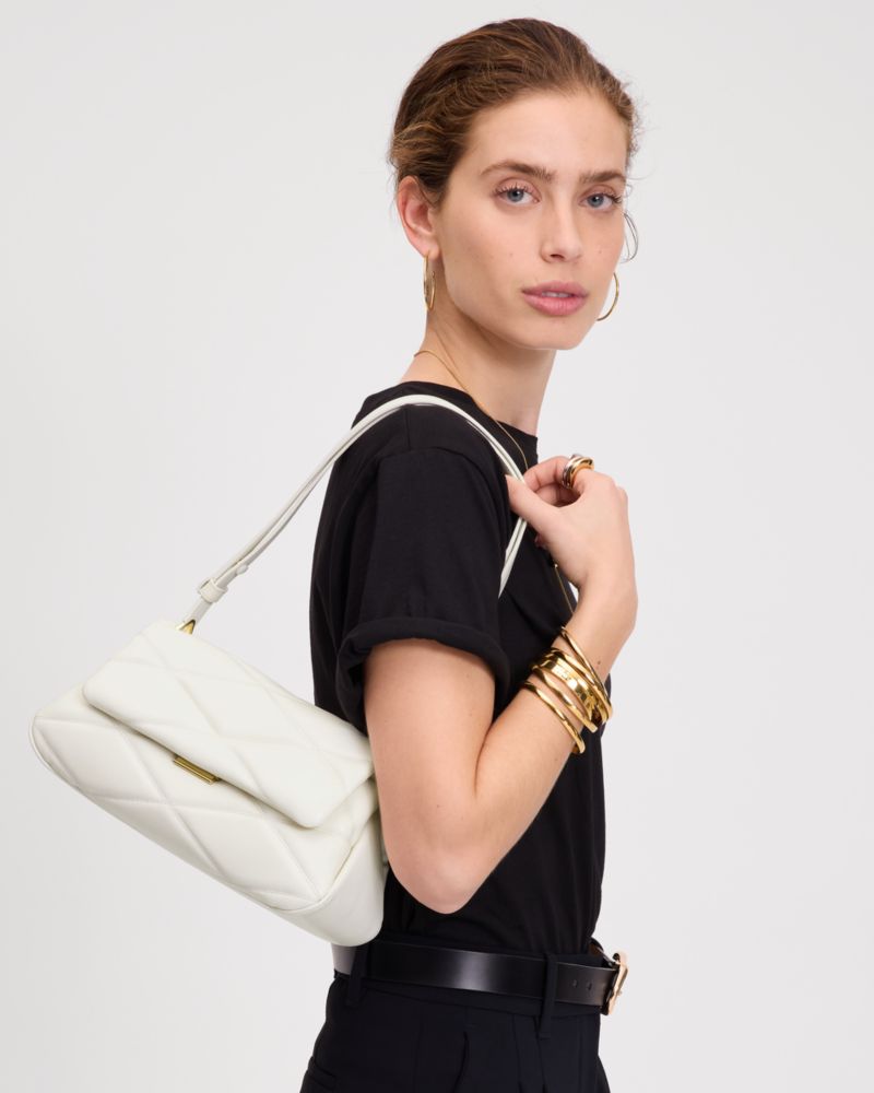KateSpade Grace Quilted Convertible Shoulder Bag Cream
