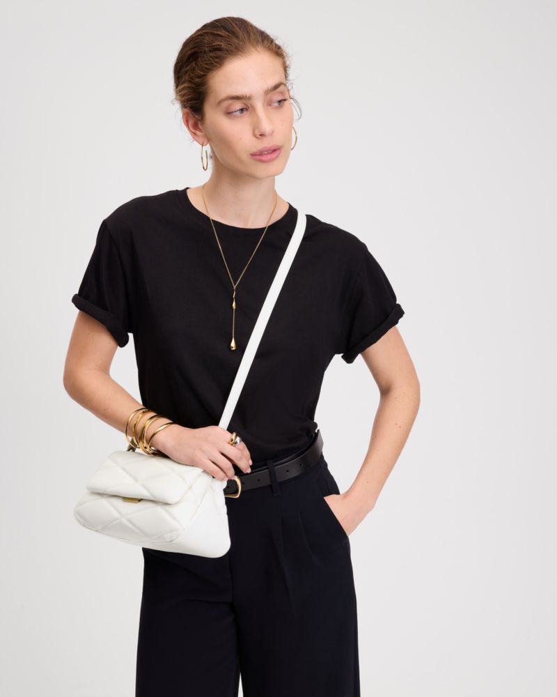 KateSpade Grace Quilted Convertible Shoulder Bag Cream