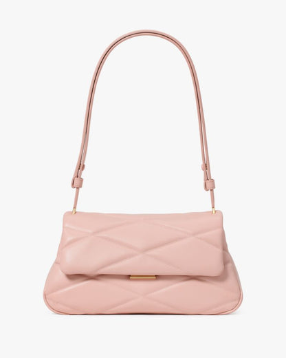 KateSpade Grace Quilted Convertible Shoulder Bag Rose Smoke