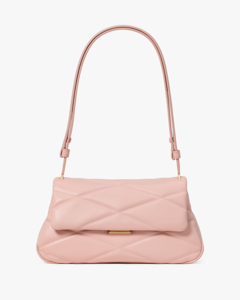 KateSpade Grace Quilted Convertible Shoulder Bag Rose Smoke