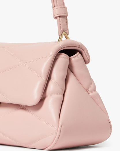 KateSpade Grace Quilted Convertible Shoulder Bag Rose Smoke