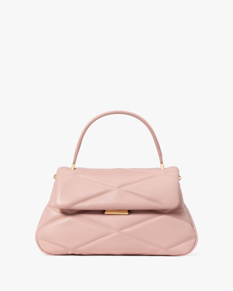 KateSpade Grace Quilted Top Handle Bag Rose Smoke